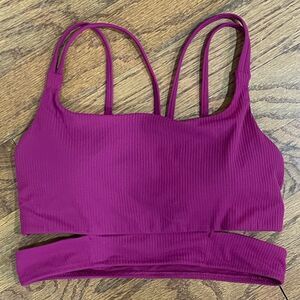 EEUC Lululemon Ribbed Nulu Strapped Yoga sports Bra Magenta Purple sz 6